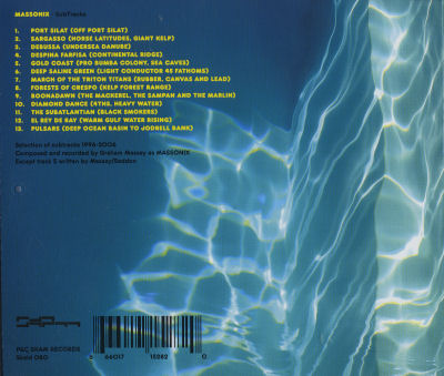 Massonix - Subtracks - UK CD - Back Cover