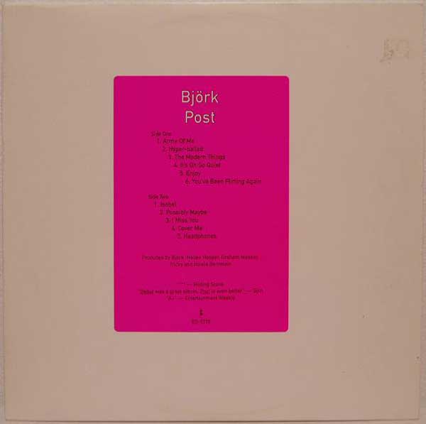 Bj rk Post US Promo LP Front Cover