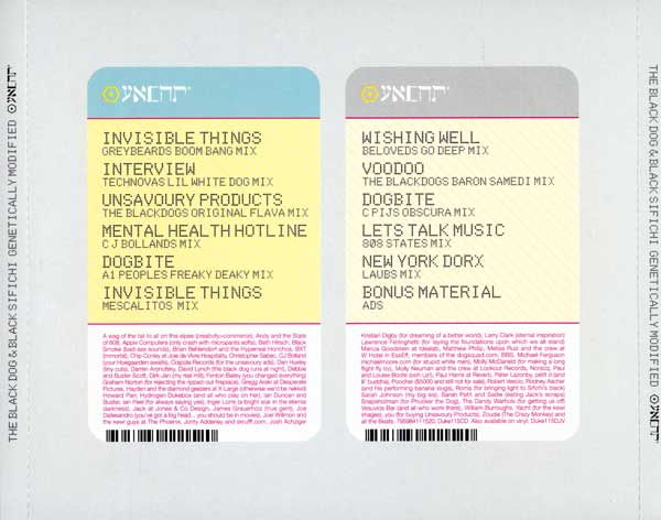 The Black Dog & Black Sifichi - Genetically Modified Remix Album - UK CD - Back
