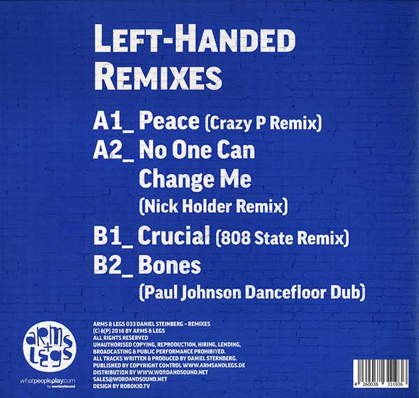 Daniel Steinberg - Left-Handed Remixes - German 12" Single - Back