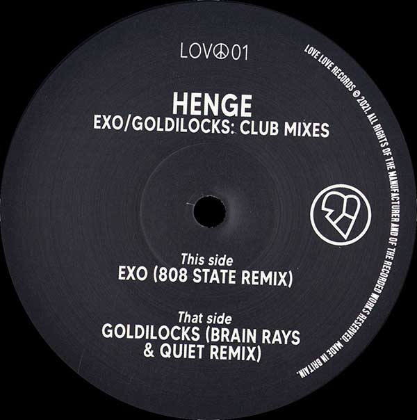 Henge - Exo/Goldilocks: Club Mixes - UK - 10" Single - Side A