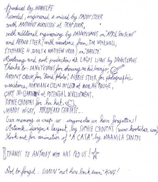 Homelife - Guru Man Hubcap Lady - UK CD - Credits