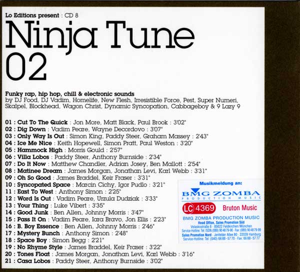 Various Artists - Lo Editions Present: Ninja Tunes - UK 2xCD - CD2 - Back