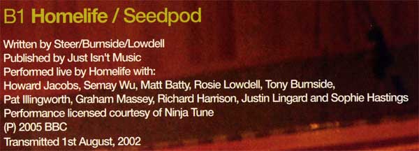 Gilles Peterson Presents BBC Sessions - Exclusive Album Sampler - UK 12" Single - Credits