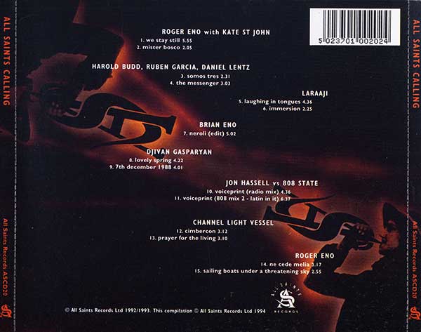 Various Artists - All Saints Calling - UK - CD - Back