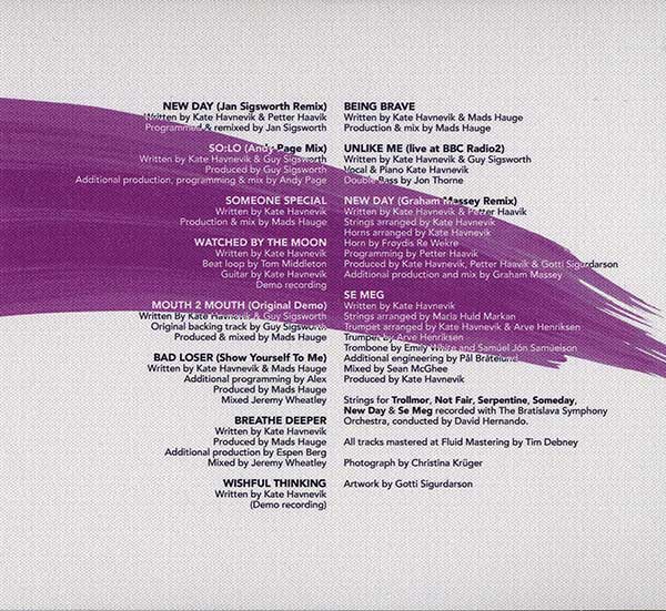 Kate Havnevik - Residue - UK 2xCD - Credits