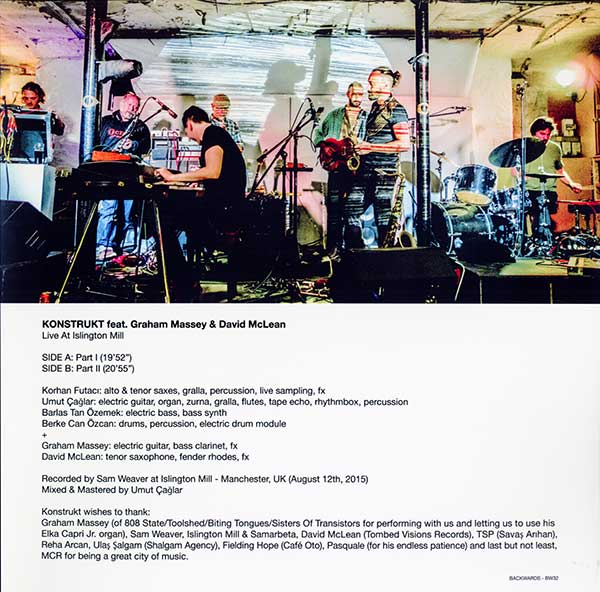 Konstrukt featuring Graham Massey & David McLean - Live At Islington Mill - IT Green Vinyl LP - Inner