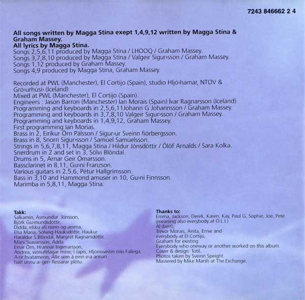 Magga Stina - An Album - EU CD - Credits