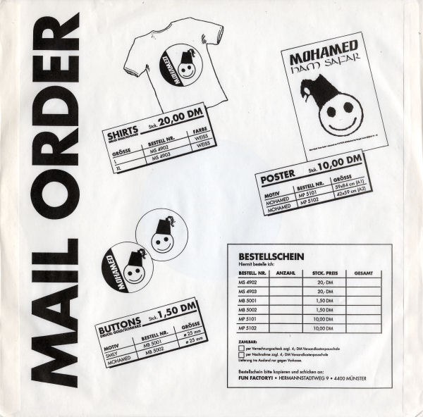 Mohamed - Ham Safar - German 12" Single - Inner Sleeve - Mohamed Posters, Shirts and Buttons!