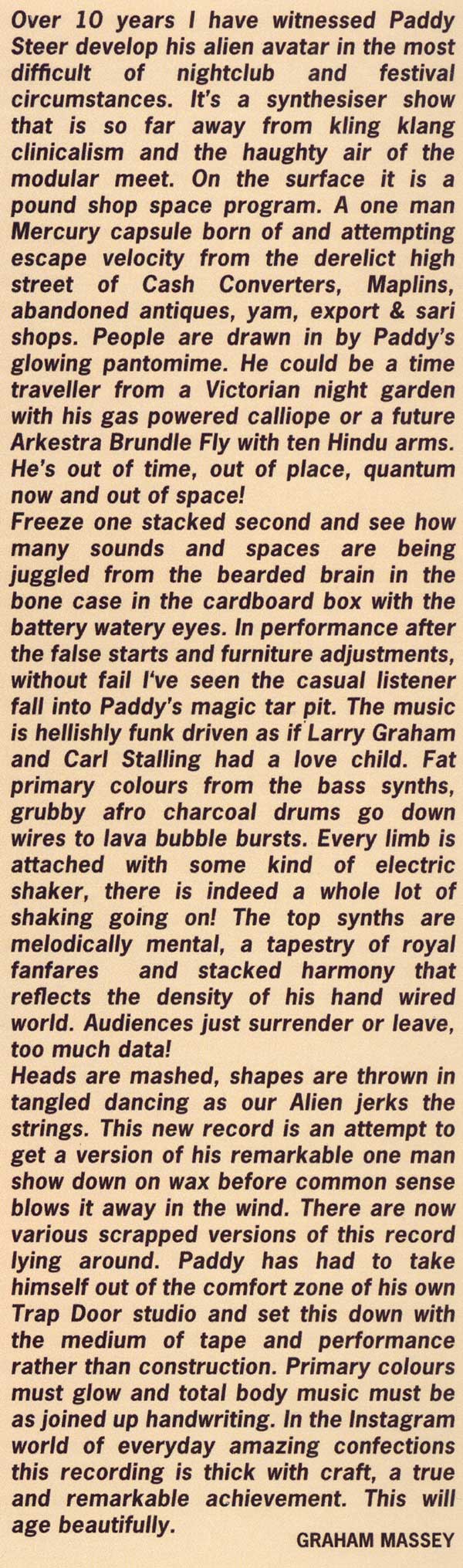 Paddy Steer - Arkipelagon - UK LP - Side A