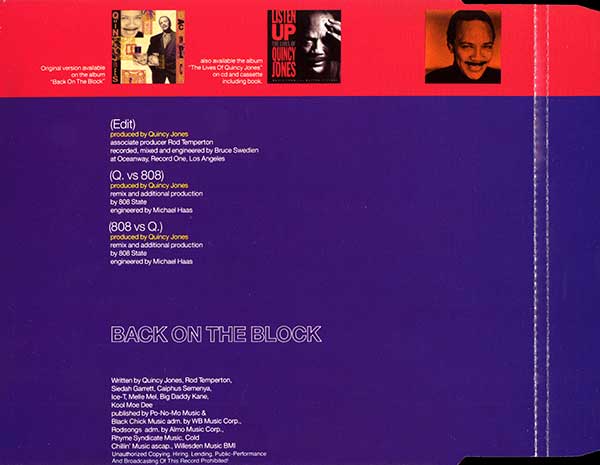 Quincy Jones - Back On The Block - German CD Single - Back