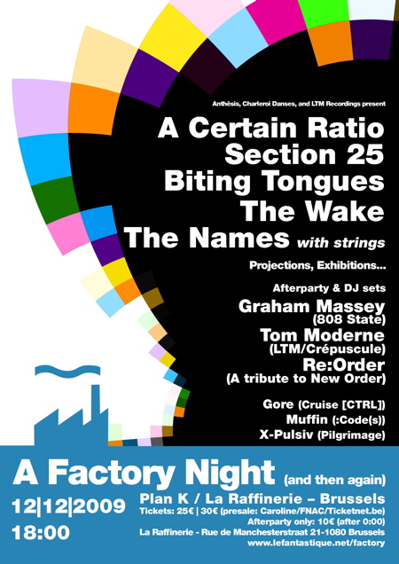 A Factory Night (and then again) - Plan K, Brussels, 12/12/2009 - flyer 