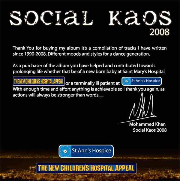 Social Kaos - Social Kaos 2008 - UK CD - Inner