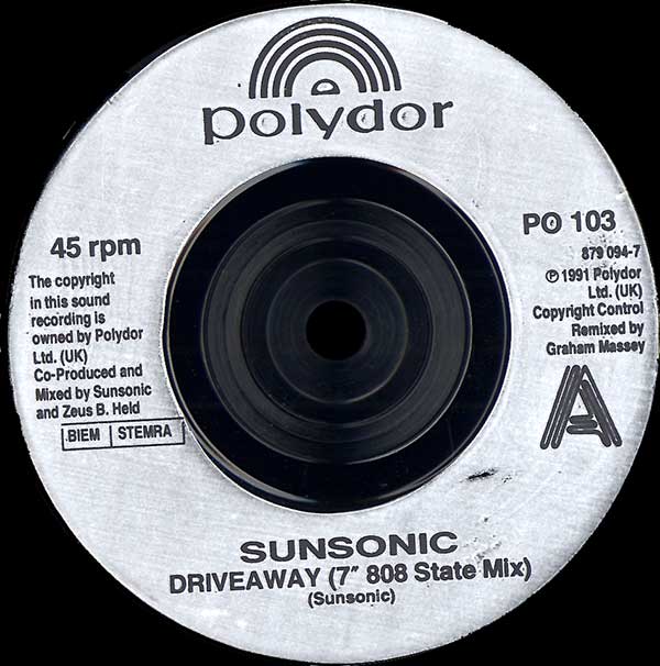 Sunsonic - Driveaway - UK 7" Single - Label A