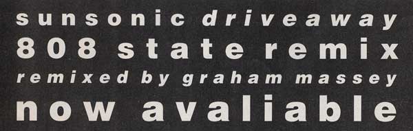 Sunsonic - Driveaway - UK Advert - Record Mirror (26th January 1991)