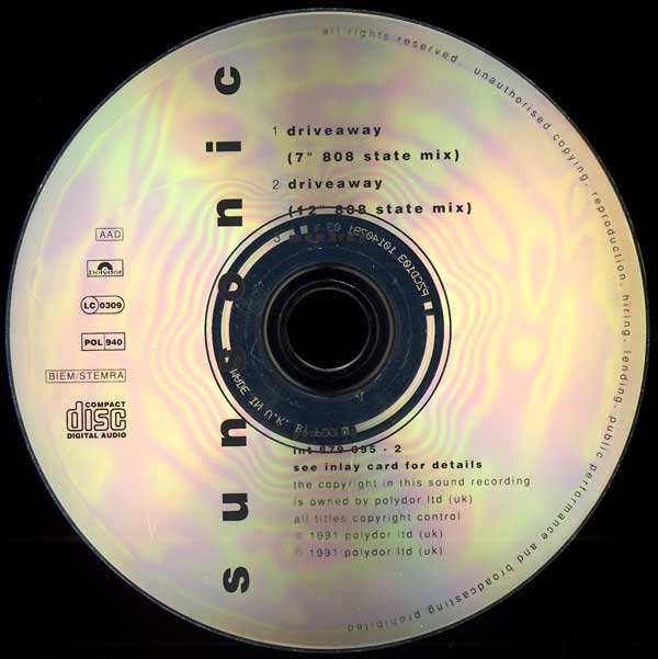 Sunsonic - Driveaway - UK CD Single - CD