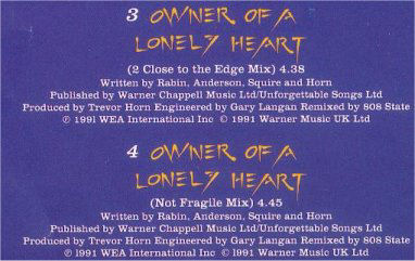 Yes - Owner Of A Lonely Heart