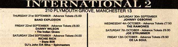 Sat 23:Sep - 808 State Live - International 2, Manchester (with Richie Rich, Jon Da Silva, and The Spinmasters)