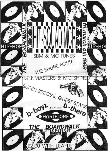 Hit Squad MCR - Manchester Boardwalk - 4 March 1988 - Poster