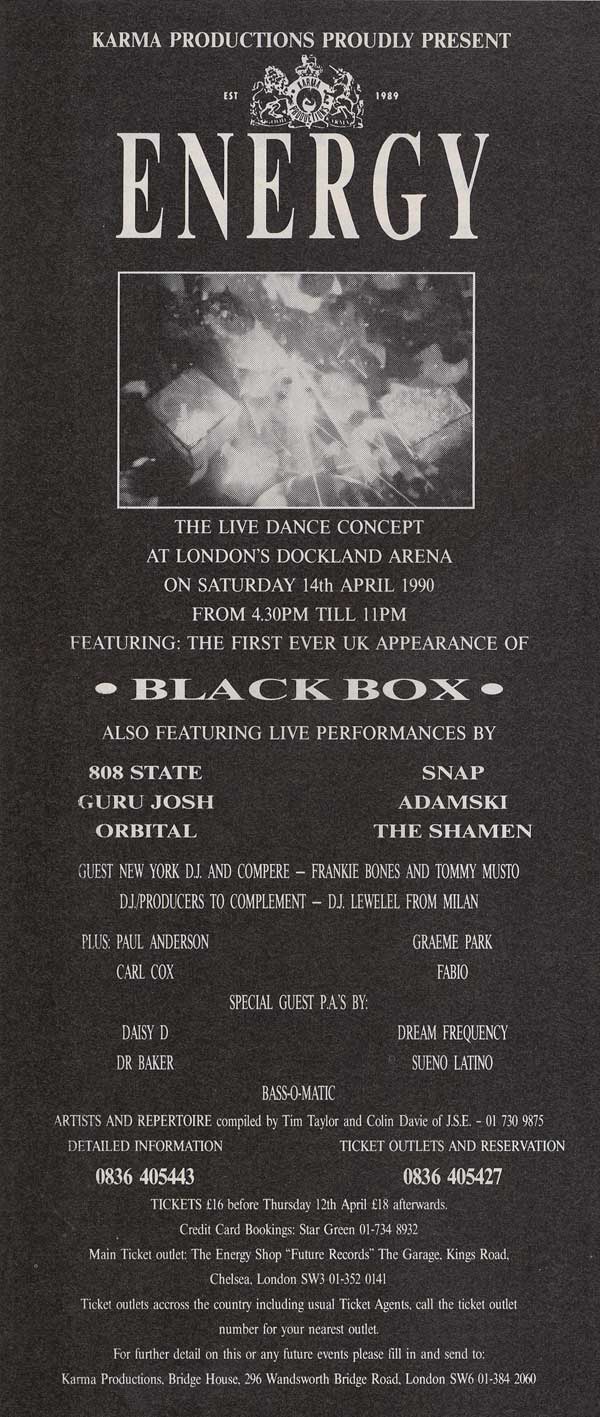 Energy - The Live Dance Concept - Flyer