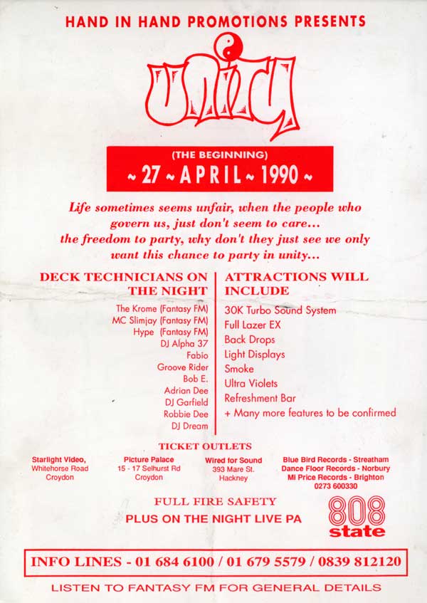 808 State Live - Unity (The Beginning).