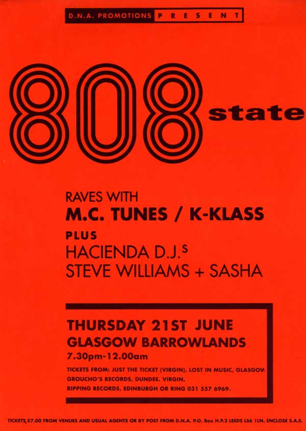 808 State Live - Barrowlands, Glasgow (with M.C. Tunes, K-Klass, Steve Williams & Sasha)
