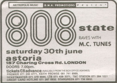 Astoria - 30 June 1990 - Flyer