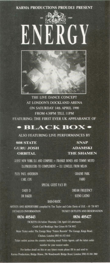 Energy - The Live Dance Concept - Flyer