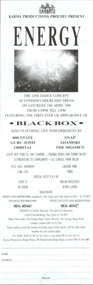 Energy - The Live Dance Concept - Flyer