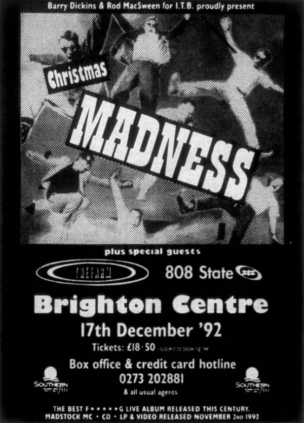 Christmas Madness - Brighton Centre, Brighton - 17 December 1992 - flyer