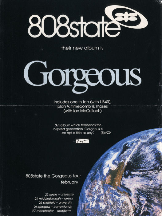 808 State - Gorgeous Tour - 1993 - Poster