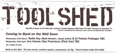 Toolshed (Live) - Band On The Wall, Manchester, England (Fat Cat Recordings Night with DJ Quest) 