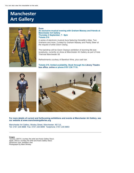 Two Grahams - Manchester Art Gallery - Flyer
