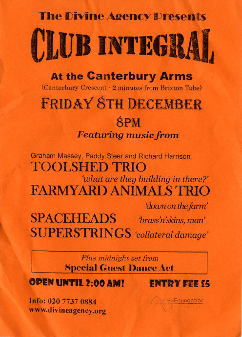 Toolshed Trio - Club Integral - Brixton - Friday 8th December 2006 