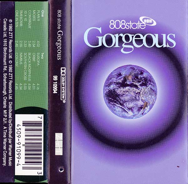 808 State - Gorgeous - Canadian Cassette - Front