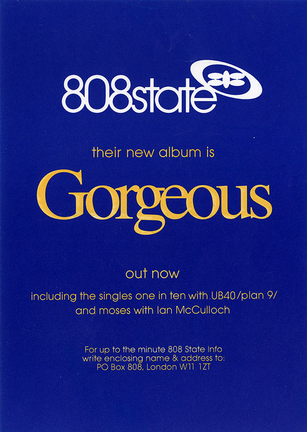 808 State - Gorgeous - UK Flyer