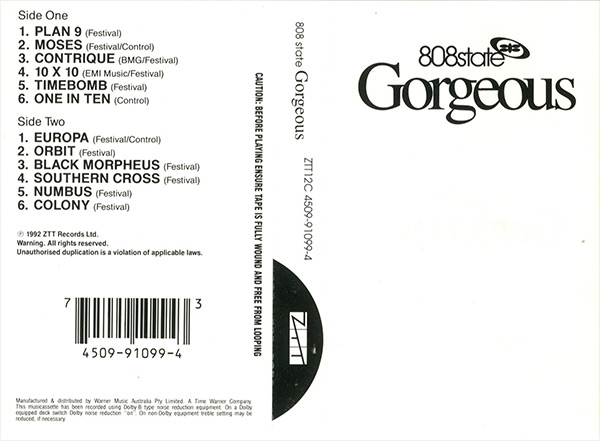 808 State - Gorgeous - Australian (EastWest) - Front