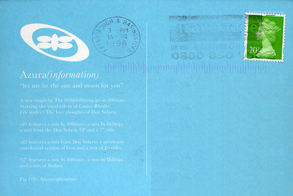 808 State - Azura - UK Promo Postcard