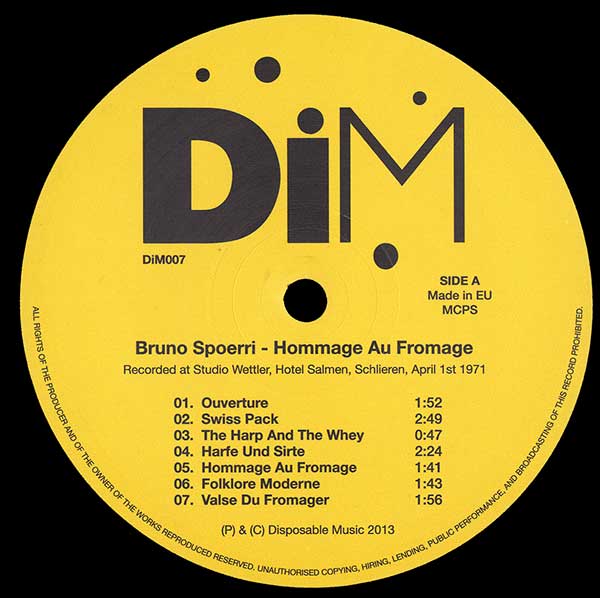 Massonix - Hollingsville / Bruno Spoerri - Hommage Au Fromage - UK LP - Side A