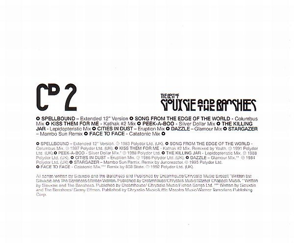 The Best Of Siouxsie And The Banshees - UK 2xCD - CD 2 Back