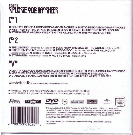 The Best Of Siouxsie And The Banshees - Reissued Boxset - UK 2xCD / DVD - Back