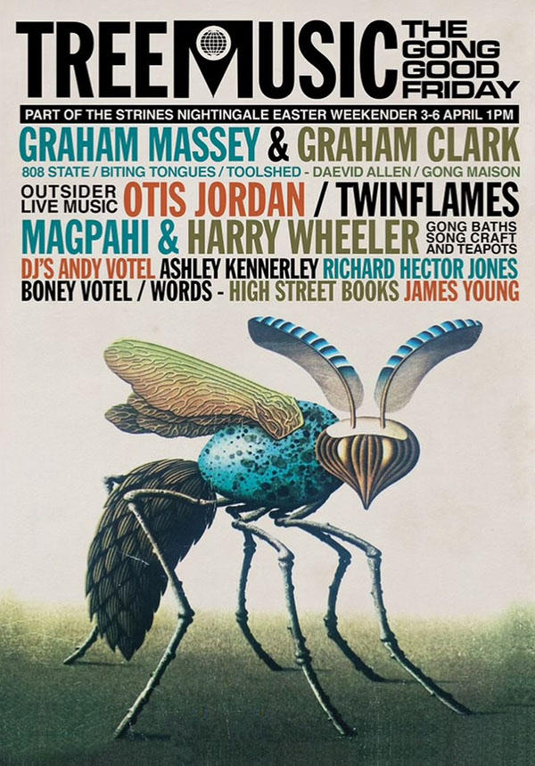 Fri:03:Apr:2026 - Graham Massey & Graham Clark - Tree Music The Gong Good Friday - The Strines Nightingale - flyer